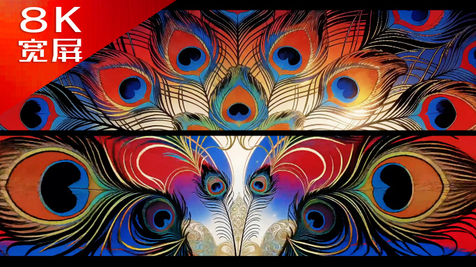 循环超宽屏 孔雀之舞LED舞台背景