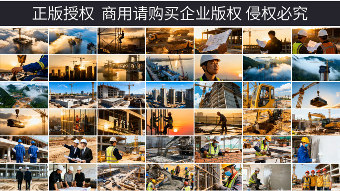 工地建筑工人建设城市发展工地延时工程合集
