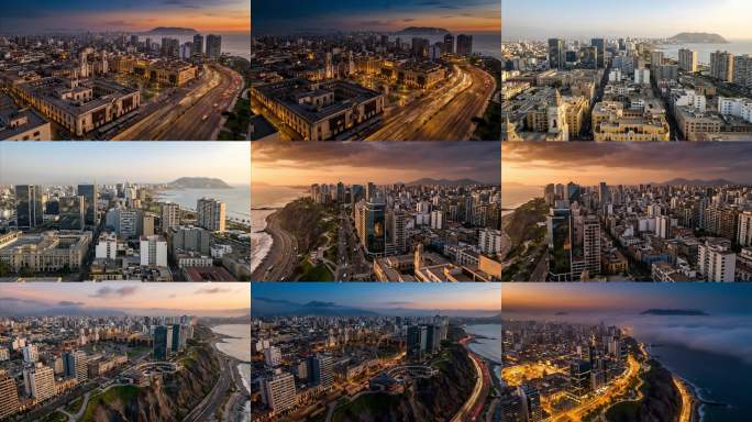 秘鲁利马城市风光航拍