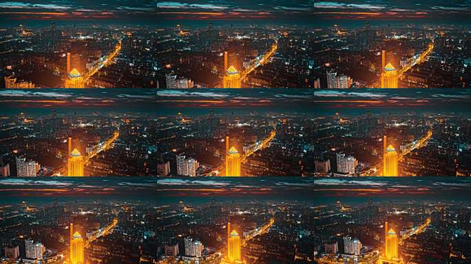 江苏盐城市区航拍建筑老城区农业银行大厦