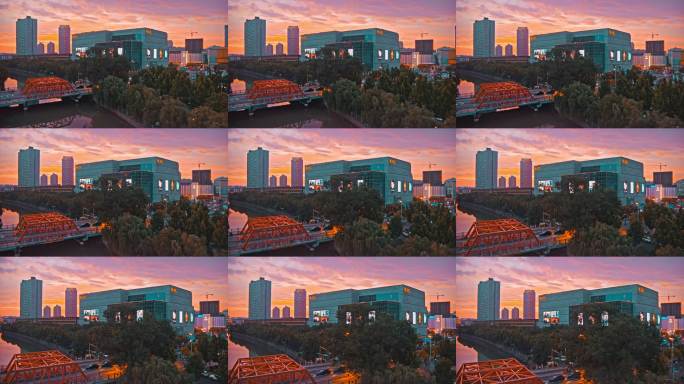 江苏盐城市区航拍建筑老城区金鹰万豪附近