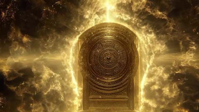 金色中国风祭祀神秘鼓舞舞狮说唱vj