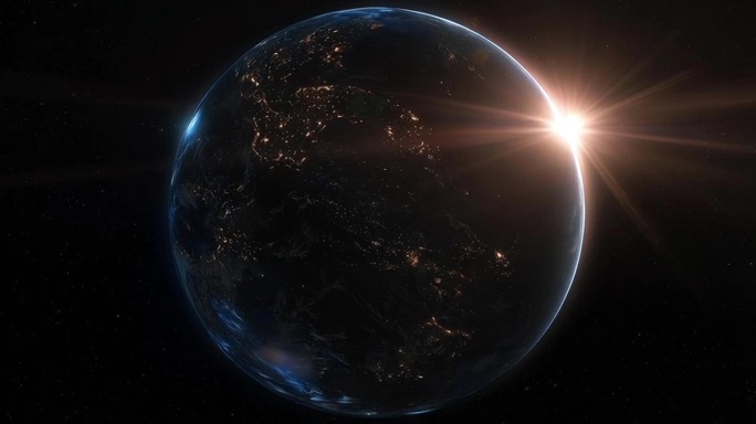 地球旋转太空视角【循环】