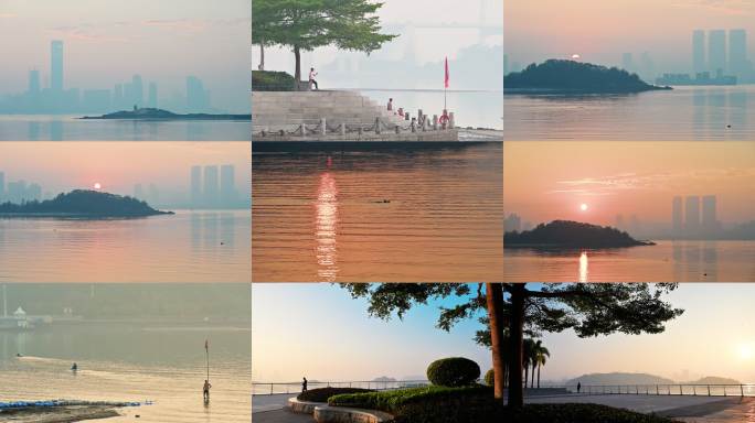 清晨的海沧湾公园