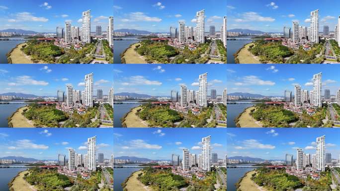 福建省厦门市城市滨水建筑群景观