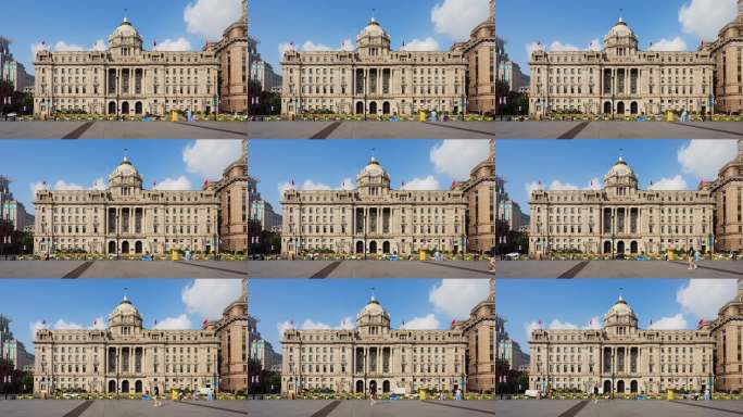 上海外滩上海浦东发展银行大楼全景长视频