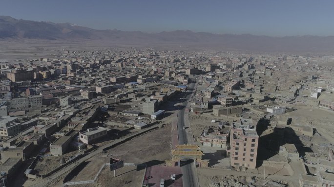 理塘高城大门航拍