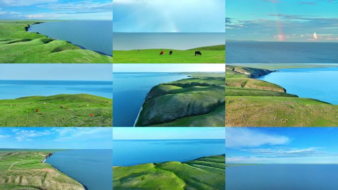 4K呼伦贝尔呼伦湖航拍