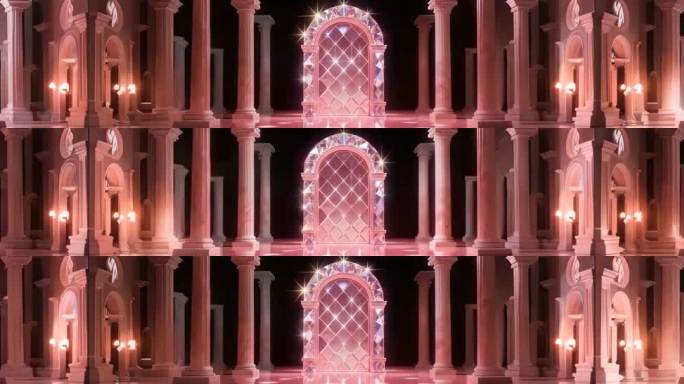 粉色罗马柱拱门舞台