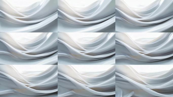 白色绸缎丝滑柔软布料曲线