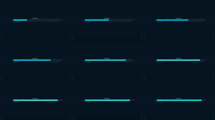 进度条设计元素，用于视频项目，展示加载状态和动画，适用于设计师和开发人员