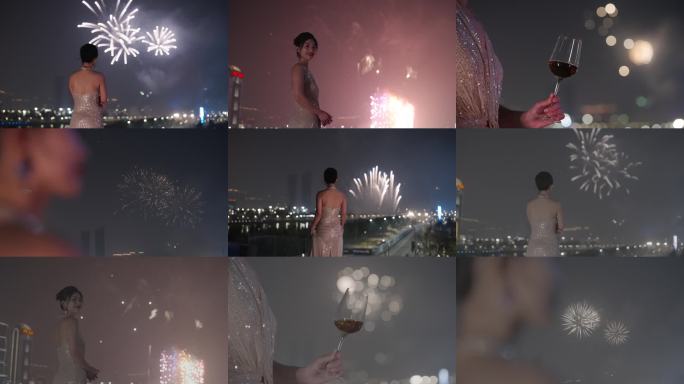 举杯望烟花的都市女性