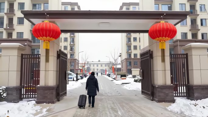 传统节日红灯笼福字特写展现民俗文化