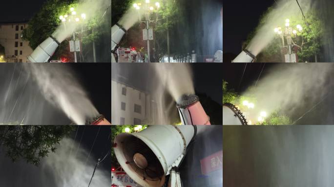 夜间环境湿化喷雾炮车作业 雾炮车喷水降尘