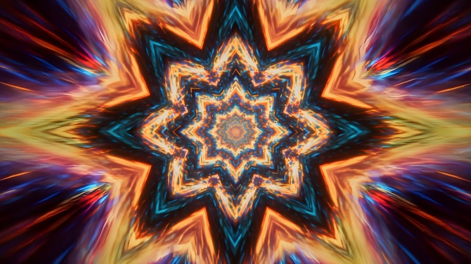 6K宽屏动感万花筒对称光影艺术