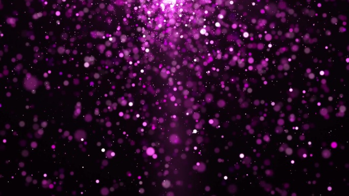4K圣诞粒子，雪花，星星，雪花闪烁闪耀，带有散景