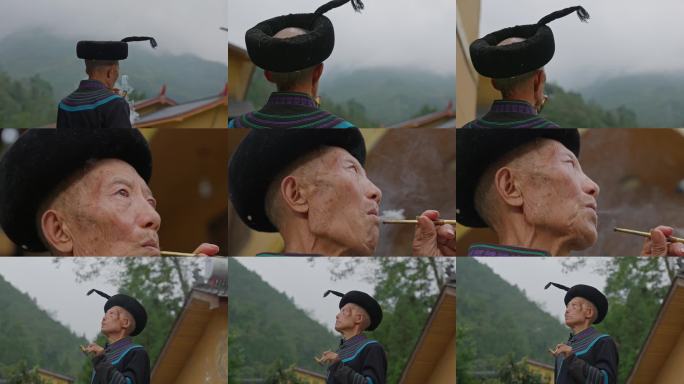 彝族老人烟斗|烟杆