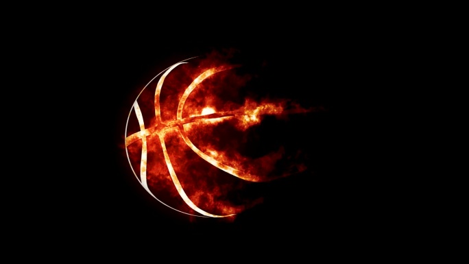 篮球火焰动画。4K