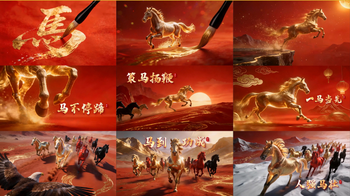 马年年会片头2026春节金马年会开场片头
