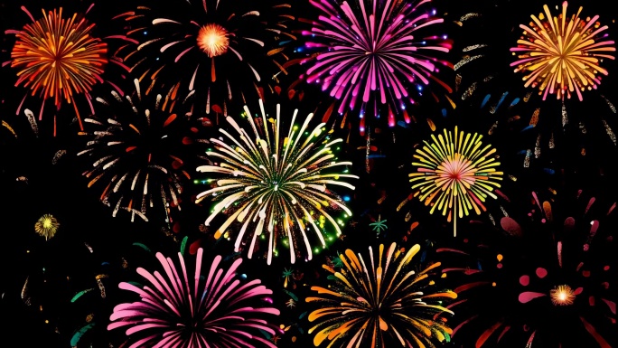 【循环】卡通烟花无缝循环视频素材