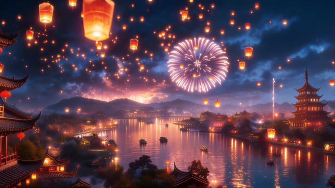 盛世大唐夜景国风灯会