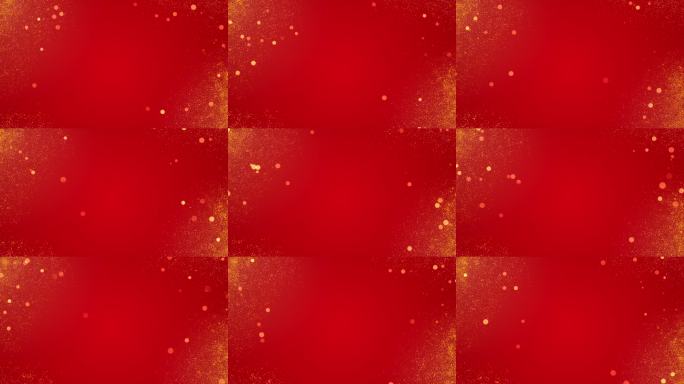 喜庆红色金色粒子新年动态采访框背景舞台