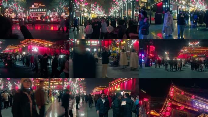 西安大唐不夜城璀璨夜景