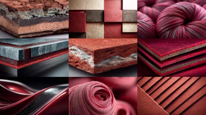 红色极简工业纤维材料复合构造背景