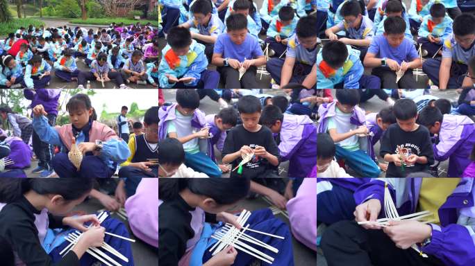 学生户外手工课  研学实践 手工实践