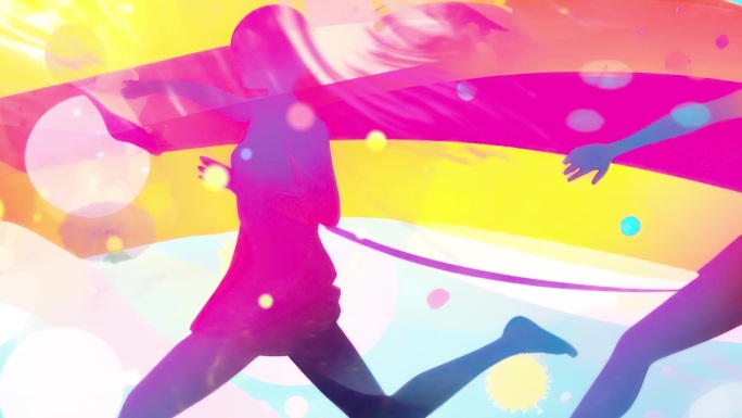 4k彩色活力运动剪影 3