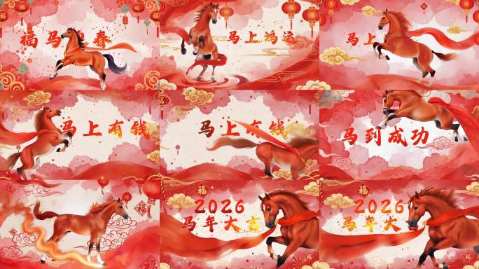 2026马年喜庆新年春节拜年祝福