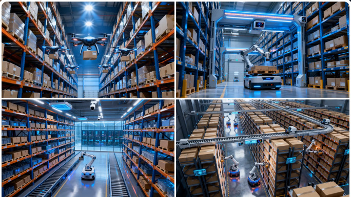 智能仓储现代仓储机器人作业智能工厂自动化
