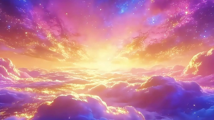 【循环】梦幻星空云彩LED绚丽漫画星空