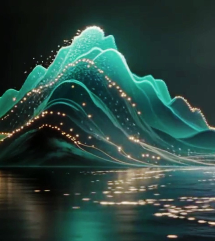 锦绣山河粒子竖屏素材