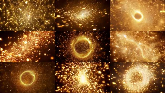 金色粒子旋涡 旋涡粒子 粒子led背景