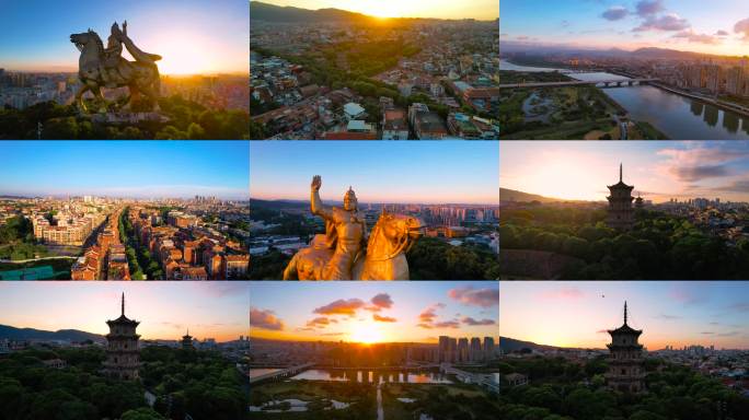 泉州城市日出与日落