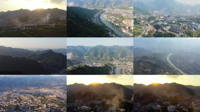 茅台镇大景航拍4k