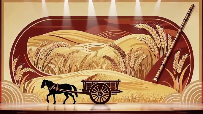 丰收马车国潮动画