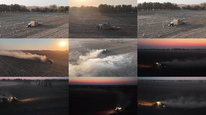 田野拖拉机劳作场景打包