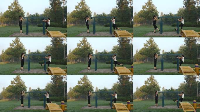 清晨公园广场健身