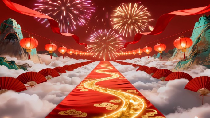 宽屏《恭喜发财》歌曲舞台背景