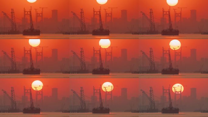 大嶝-厦金大桥建设日落延时 4