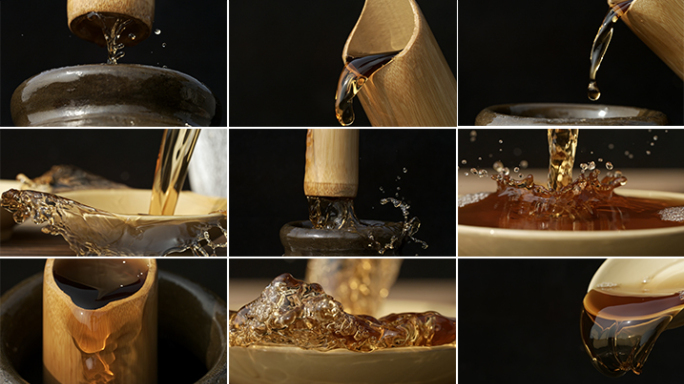 酒黄酒花雕酒女儿红陈年老酒倒酒开坛液体