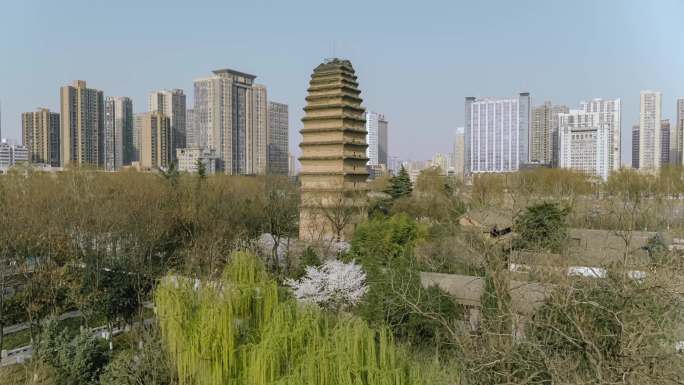 西安小雁塔航拍