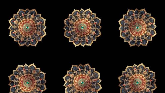 alpha通道  金色曼陀罗花纹动态