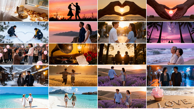 情人节情侣夫妻浪漫七夕恋爱约会浪漫场景