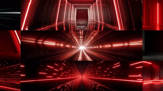 动感说唱黑红色摇滚几何光线赛博动感空间