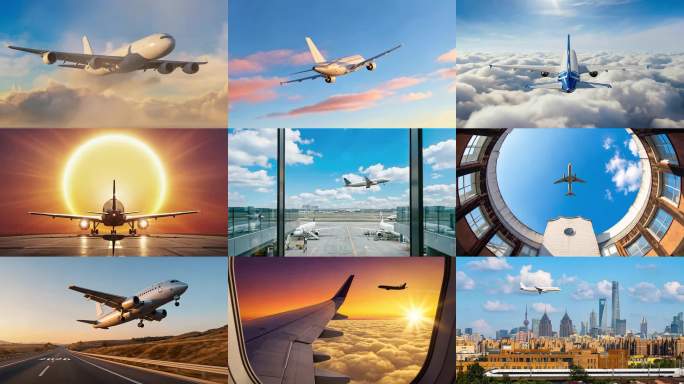 飞机飞行唯美镜头