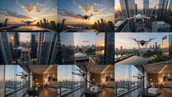 现代都市无人机快递服务