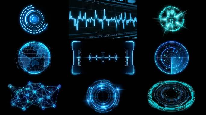 64款蓝调全息HUD动态UI（含音效）